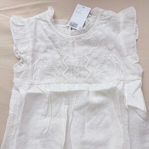 H&M White Embroidered Kids Blouse